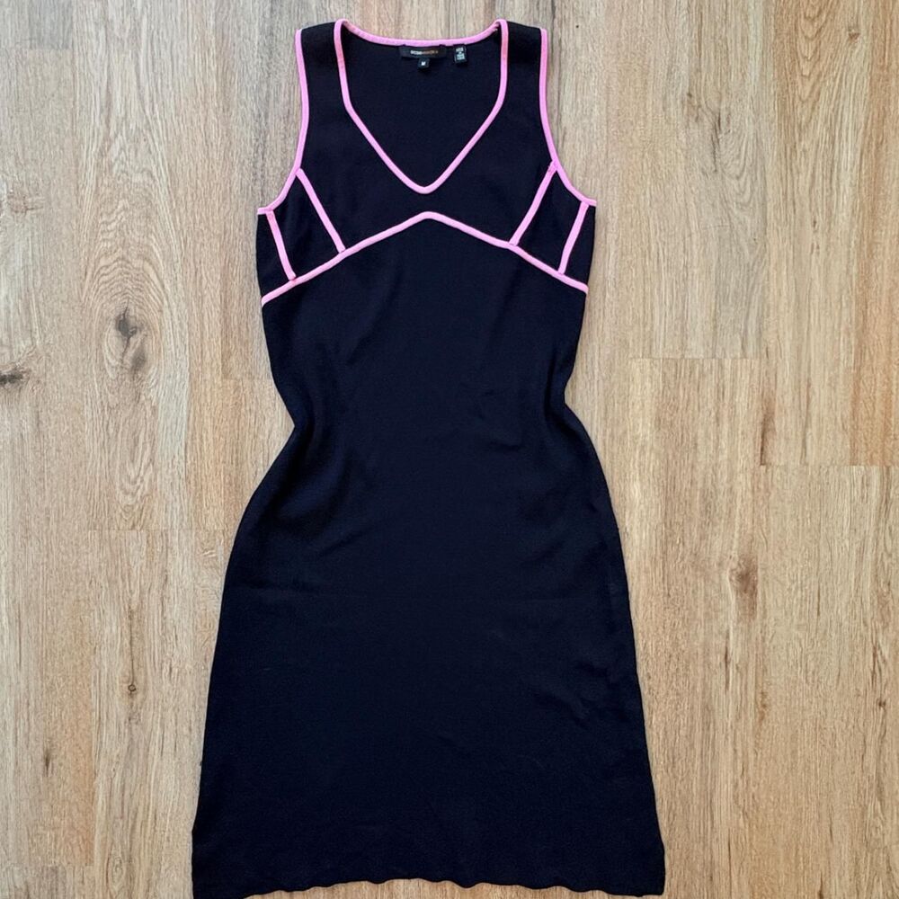 Bcbgmaxazria Women's Black and Pink Dress